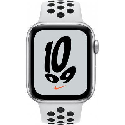 Смарт-часы Apple Watch SE Nike 44mm серебристый с белым ремешком ЕСТ