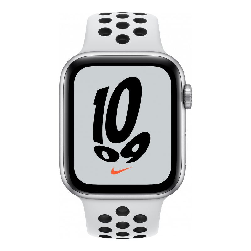 Смарт-часы Apple Watch SE Nike 44mm серебристый с белым ремешком ЕСТ