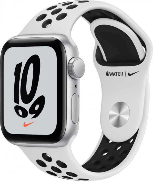 Смарт-часы Apple Watch SE Nike 40mm серебристый с белым ремешком ЕСТ
