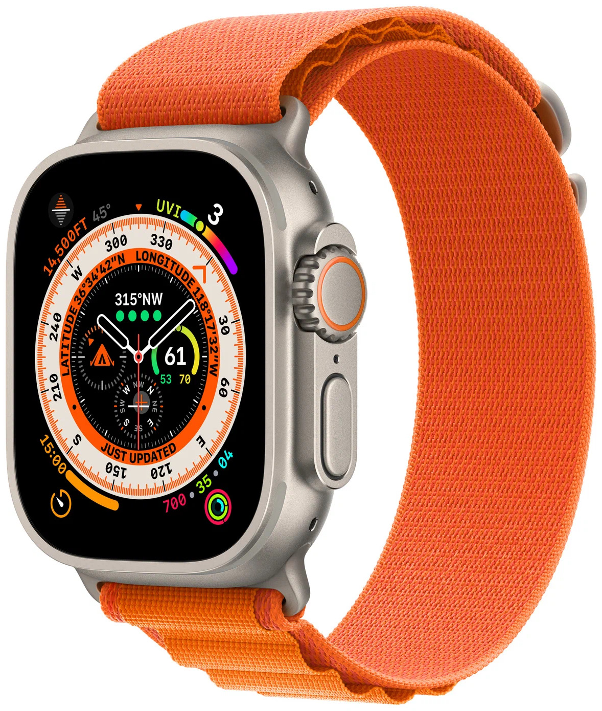 Смарт-часы Apple Watch Ultra 49mm титан с оранжевым Alpine ремешком