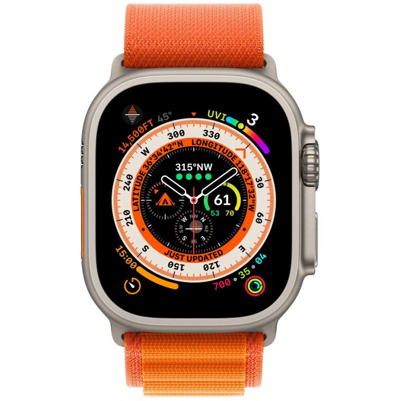 Смарт-часы Apple Watch Ultra 49mm титан с оранжевым ремешком