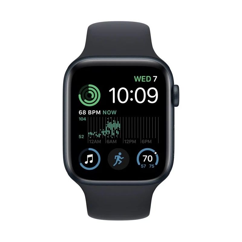 Смарт-часы Apple Watch SE 2 44mm серый с черным ремешком
