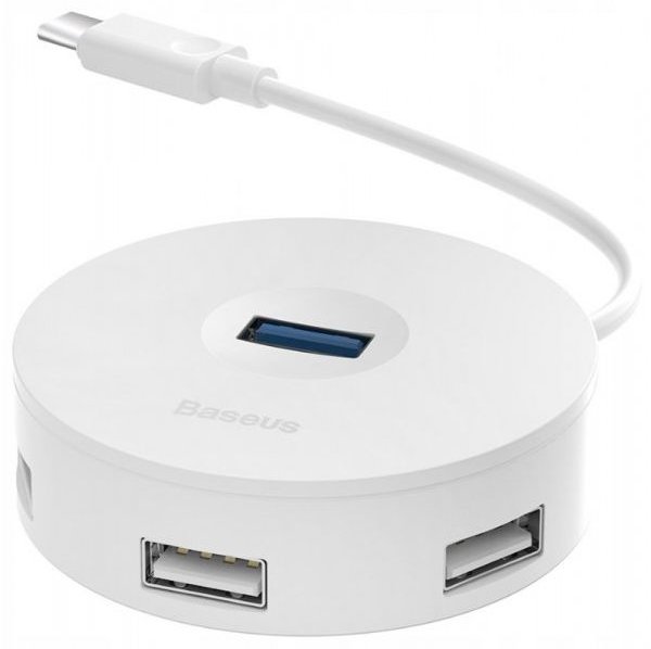 USB-концентратор Baseus round box Type-C HUB (CAHUB-G) белый
