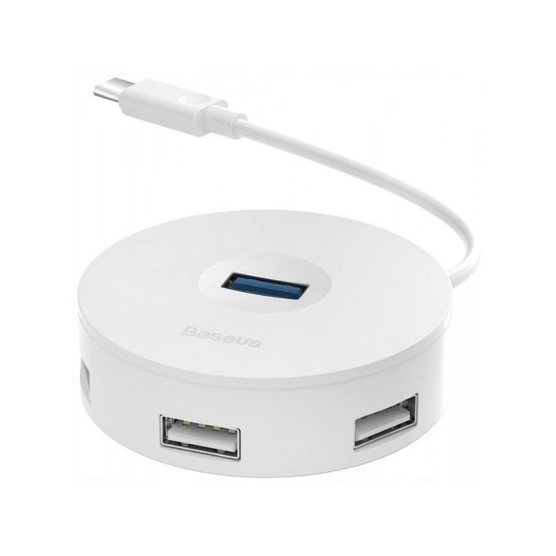 USB-концентратор Baseus round box Type-C HUB (CAHUB-G) белый