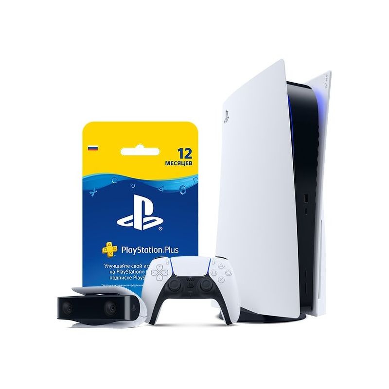 Игровая приставка Sony PlayStation 5 +Камера PS5 +Пульт +Ключ активации PS Plus: 365 дней