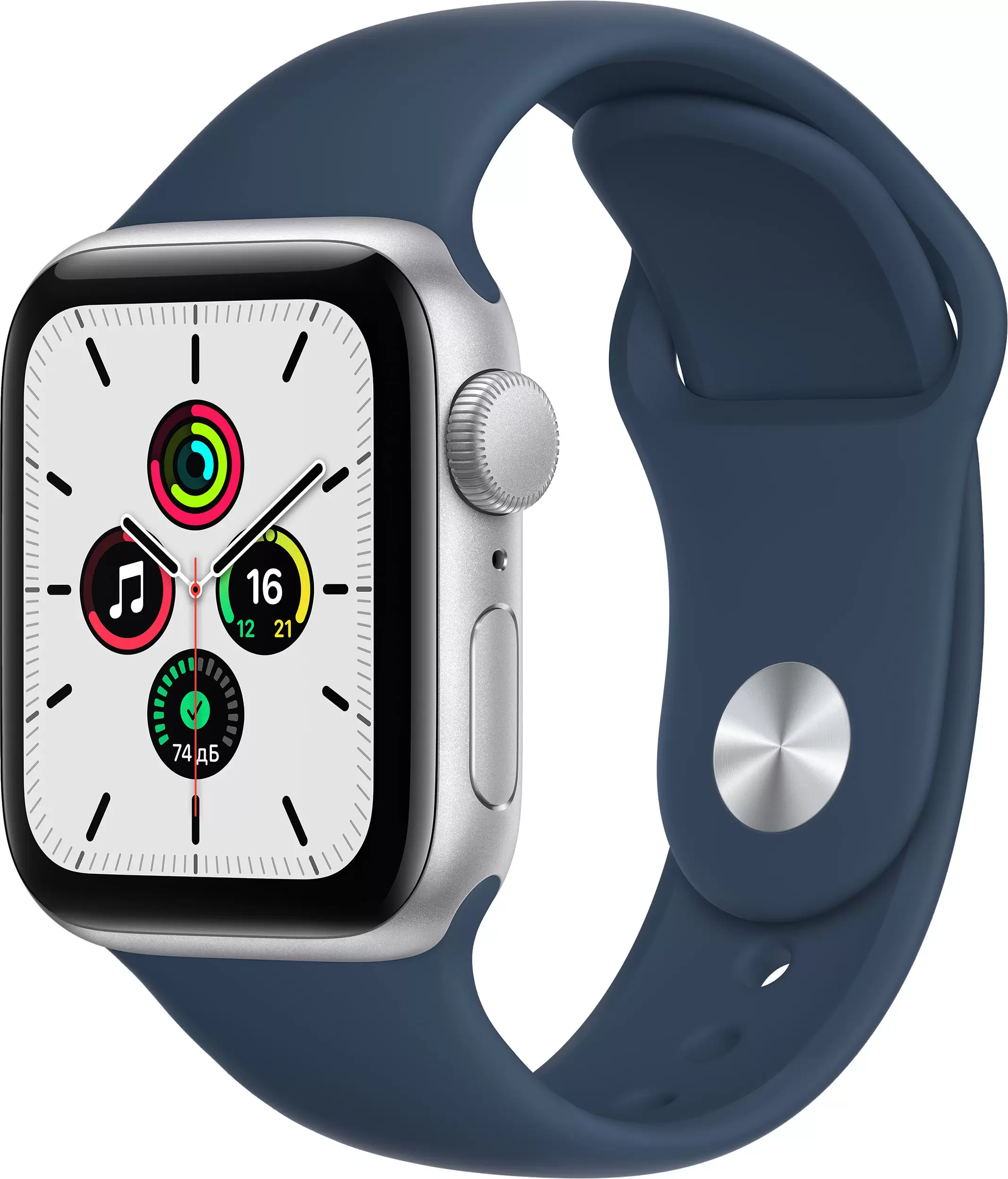 Смарт-часы Apple Watch SE 40mm серебристый с синим ремешком