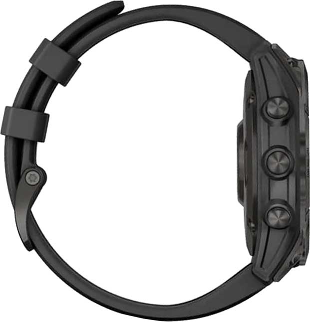 Смарт-часы Garmin Fenix 7 Sapphire Solar серый DLC с черным ремешком