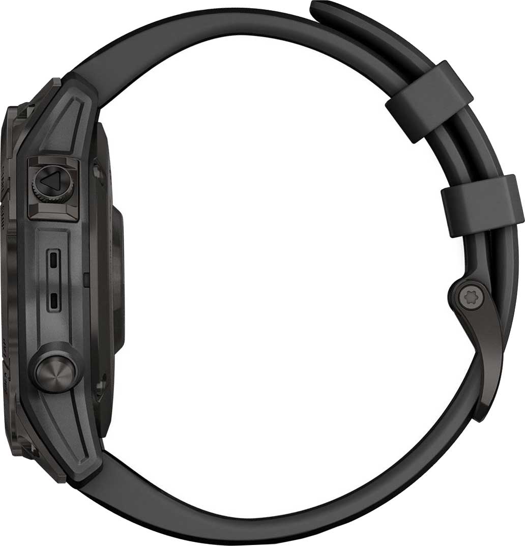 Смарт-часы Garmin Fenix 7 Sapphire Solar серый DLC с черным ремешком