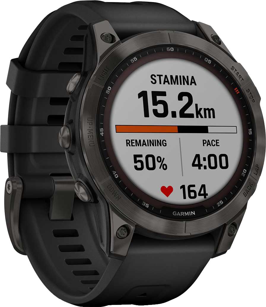 Смарт-часы Garmin Fenix 7 Sapphire Solar серый DLC с черным ремешком