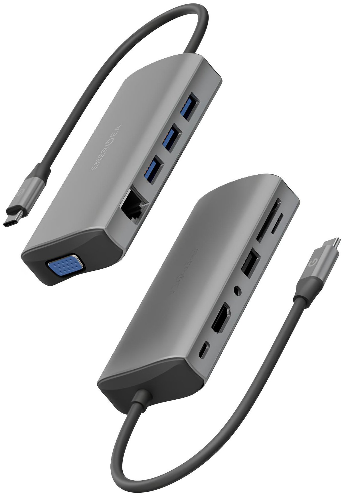 USB-концентратор EnergEA AluHUB Max 11 in 1 Superspeed Aluminium USB-C 100W Gunmetal