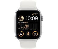 Смарт-часы Apple Watch SE 2 44mm серебристый с белым ремешком