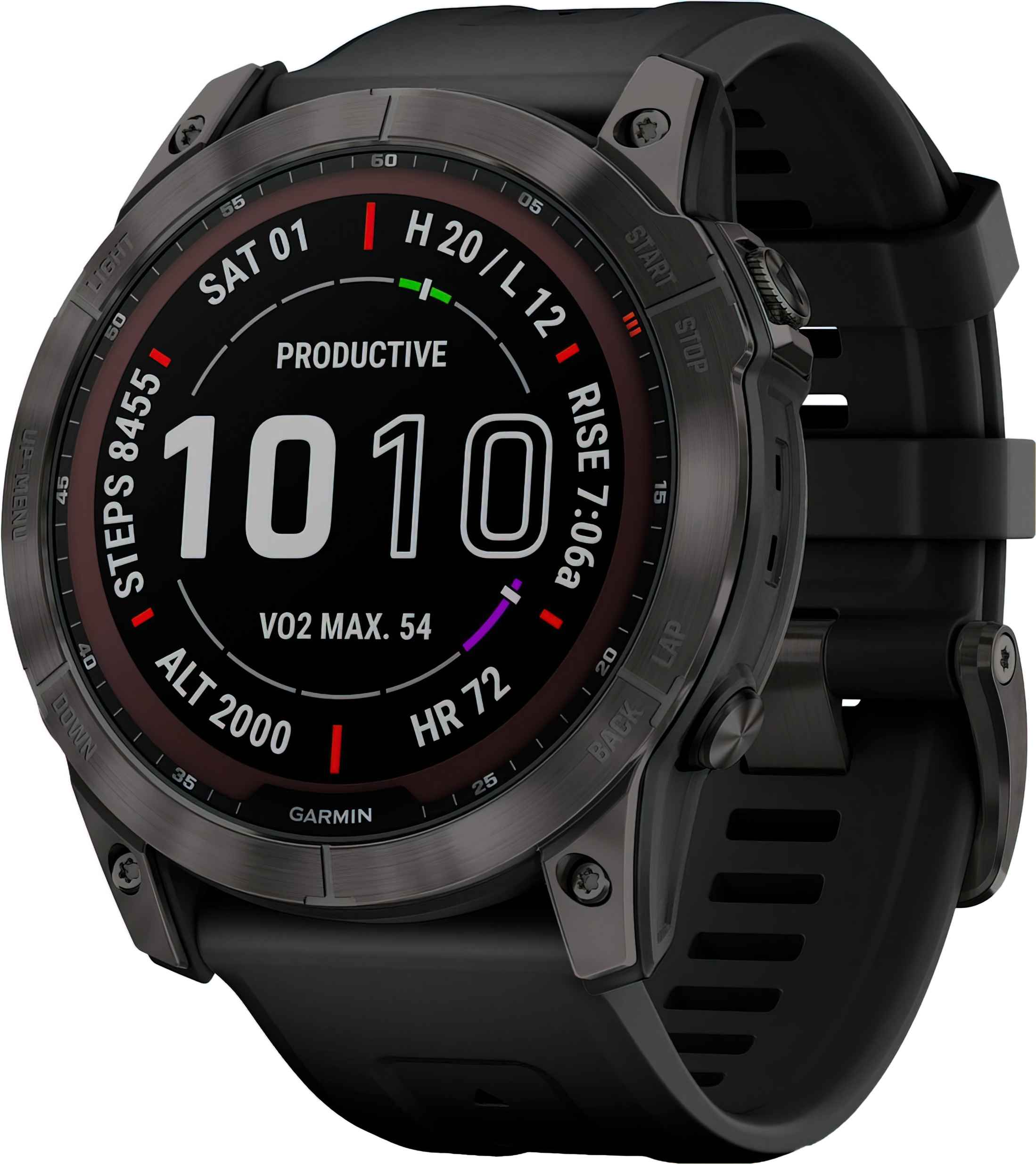 Смарт-часы Garmin Fenix 7X Solar серый с черным ремешком