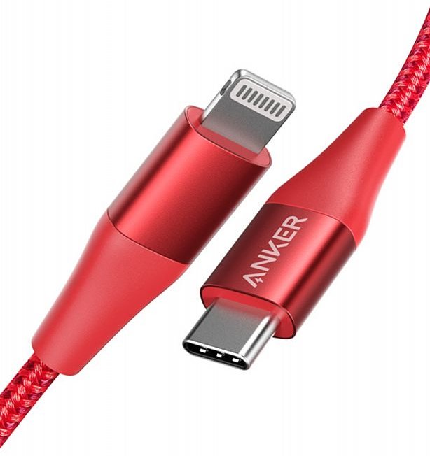 Кабель Anker PowerLine+ II USB-C to Lightning 0.9m красный A8652H91