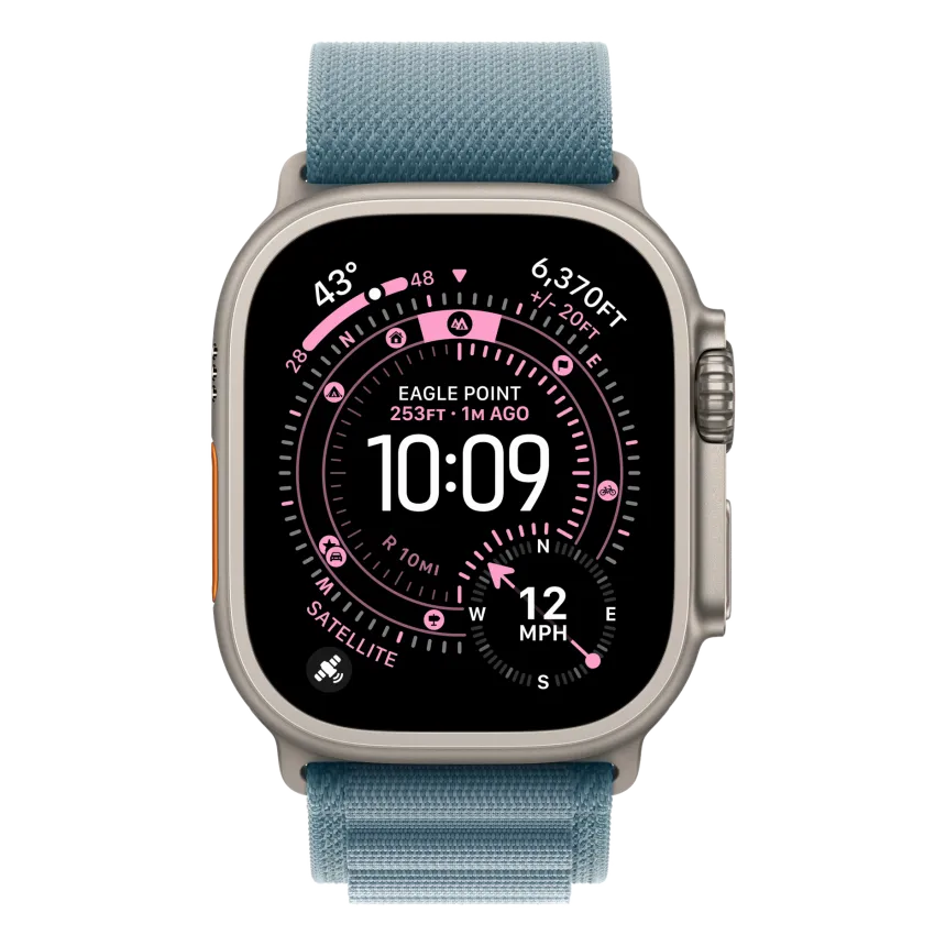 Смарт-часы Apple Watch Ultra 3 49mm серый титан с синим Alpine ремешком