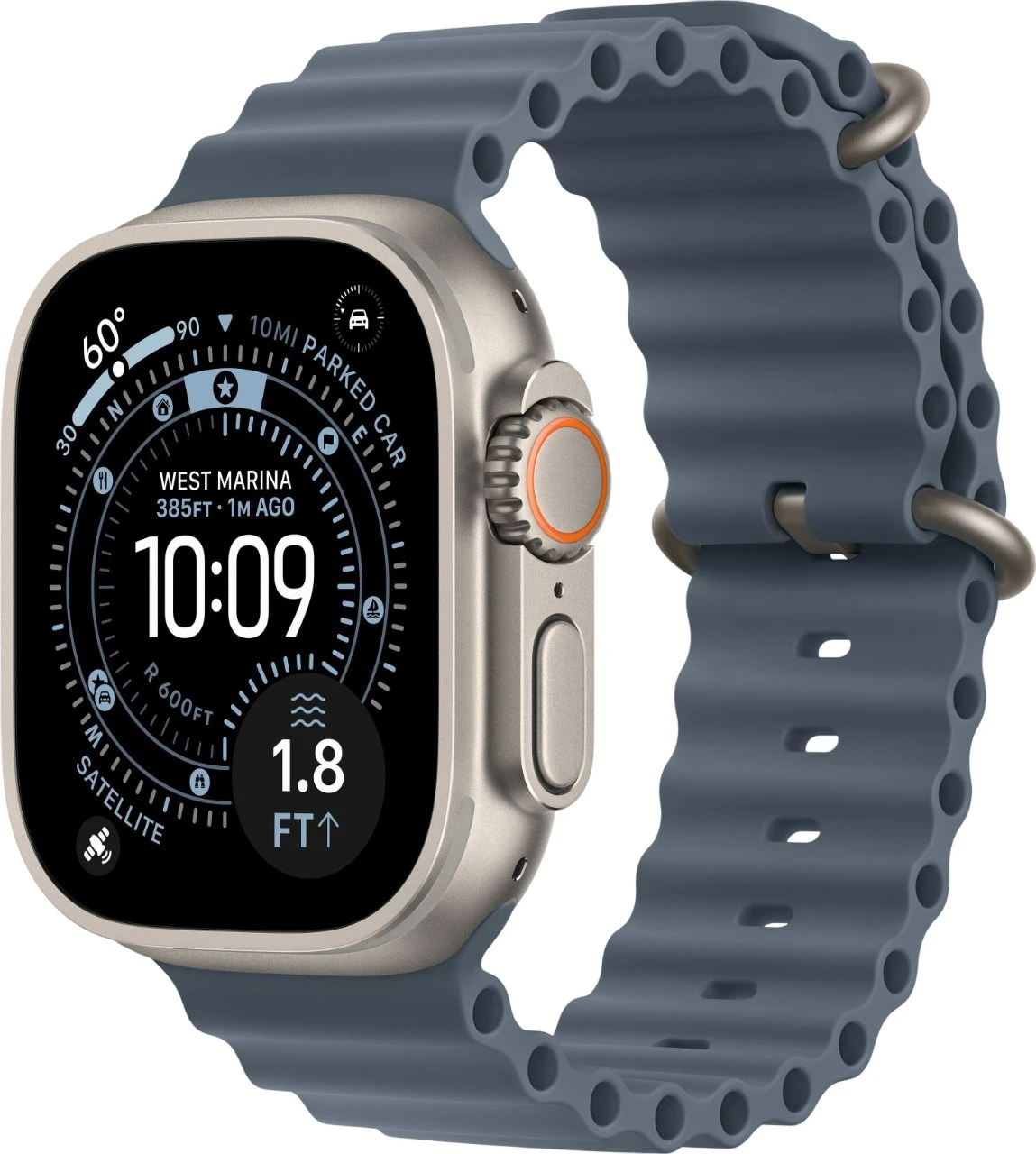 Смарт-часы Apple Watch Ultra 3 49mm серый титан с синим Ocean ремешком