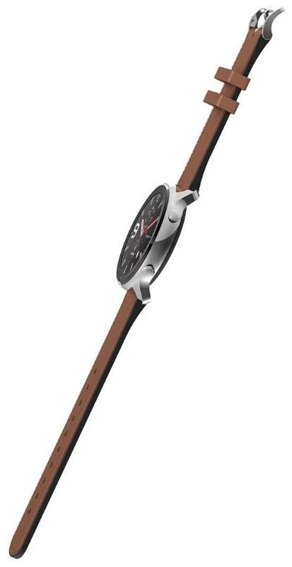 Смарт-часы Amazfit GTR 47mm серебристый с коричневым ремешком