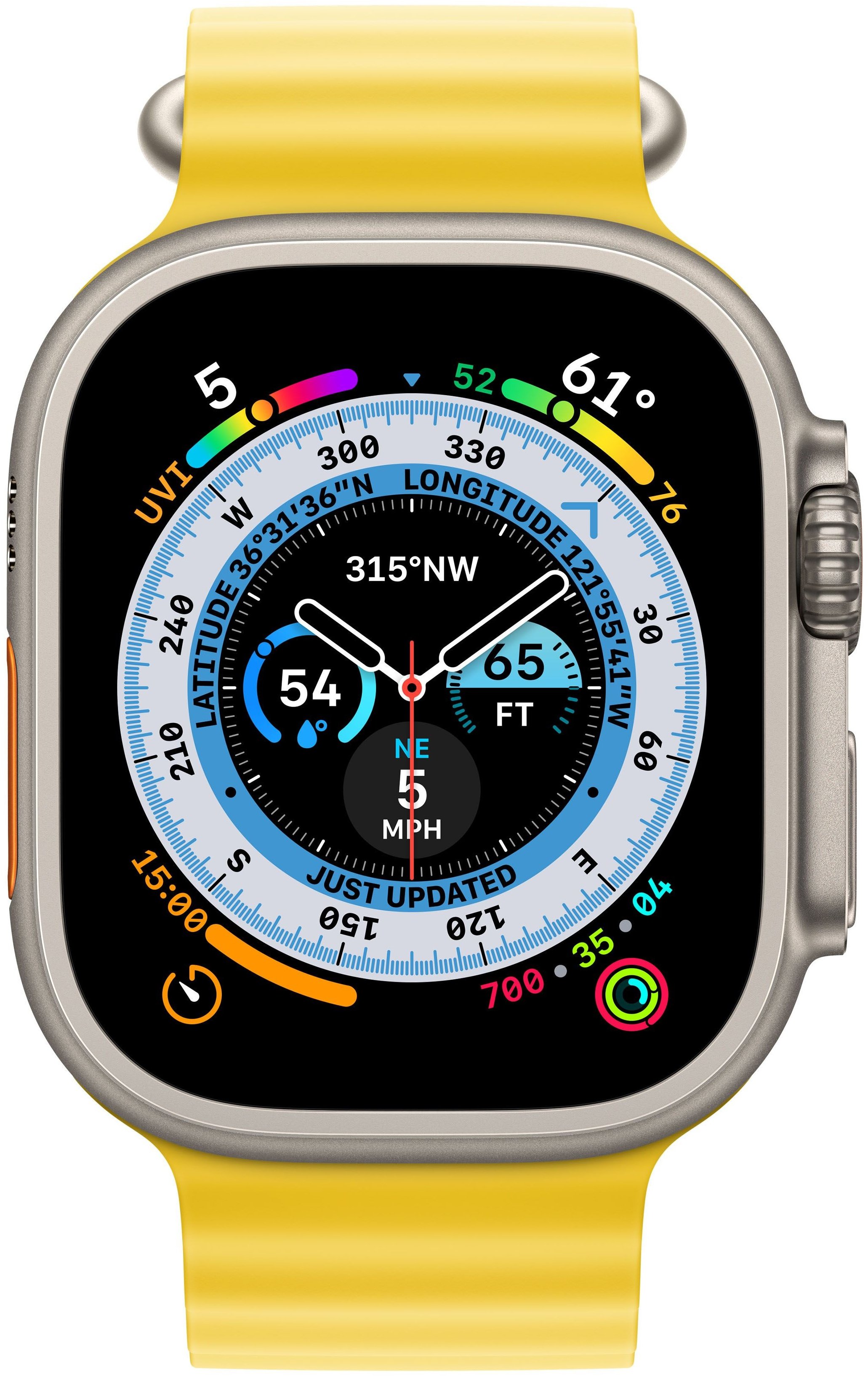 Смарт-часы Apple Watch Ultra 49mm титан с желтым Ocean ремешком
