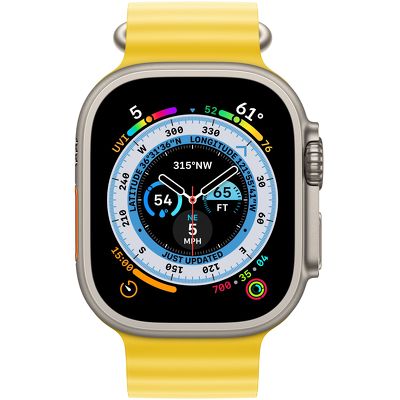 Смарт-часы Apple Watch Ultra 49mm титан с желтым Ocean ремешком