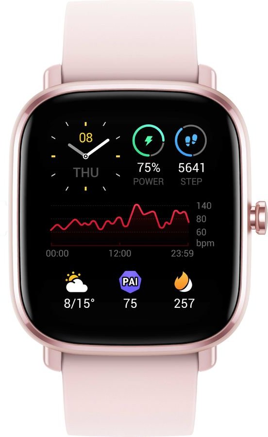 Смарт-часы Amazfit GTS 2 mini розовый с розовым ремешком