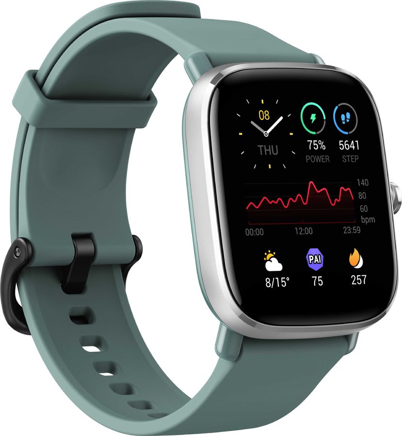 Смарт-часы Amazfit GTS 2 mini серый с зеленым ремешком