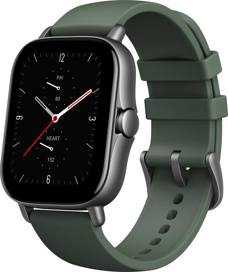 Смарт-часы Amazfit GTS 2e серый с зеленым ремешком