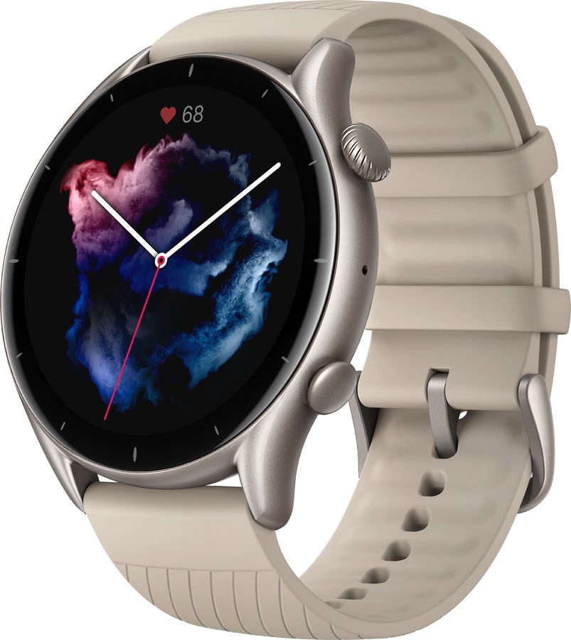 Смарт-часы Amazfit GTR 3 серый с бежевым ремешком
