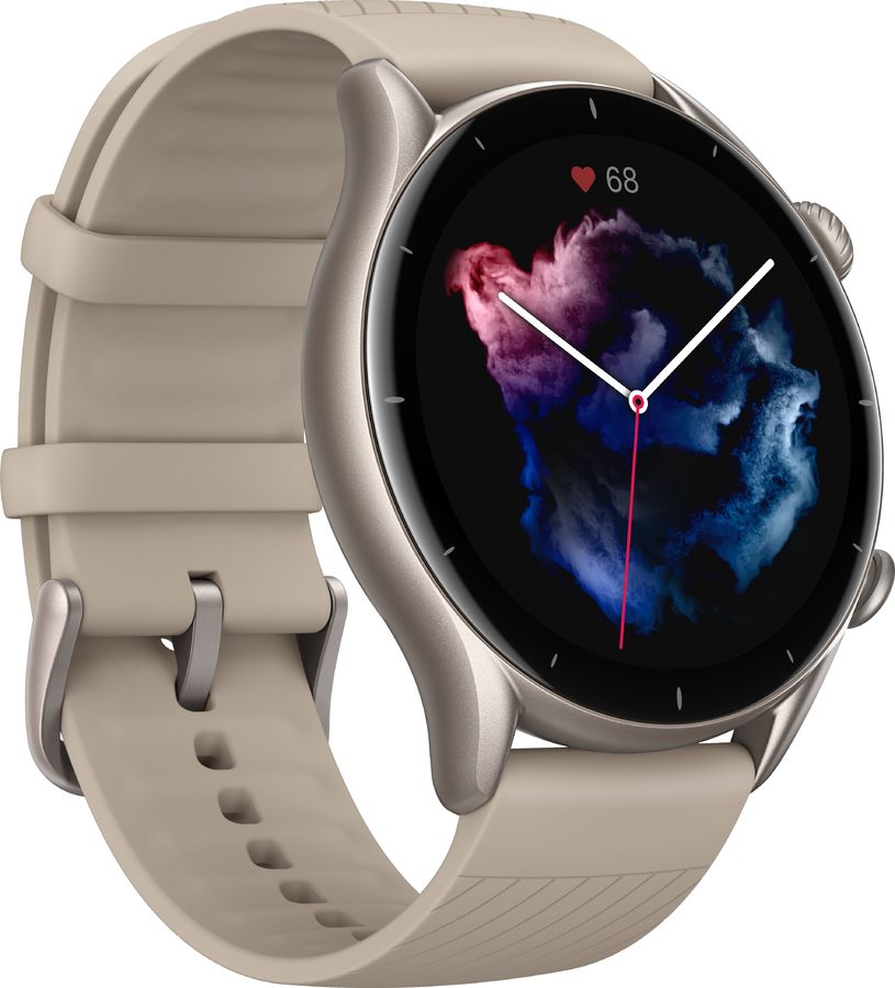 Смарт-часы Amazfit GTR 3 серый с бежевым ремешком