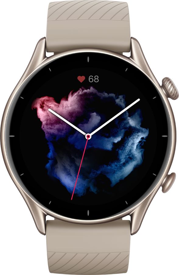 Смарт-часы Amazfit GTR 3 серый с бежевым ремешком
