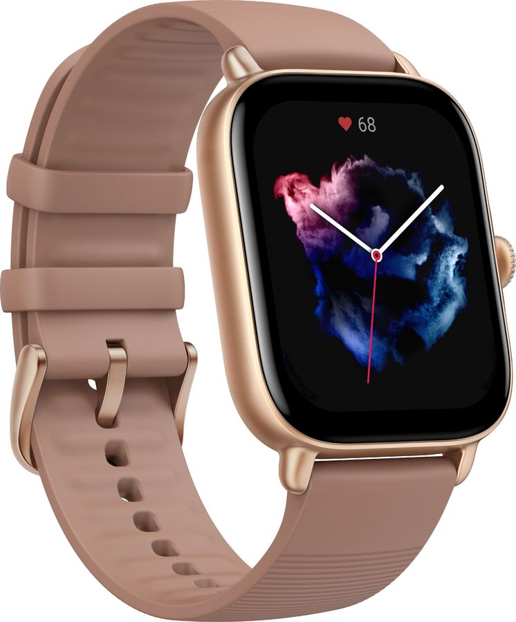 Смарт-часы Amazfit GTS 3 золотистый с бежевым ремешком