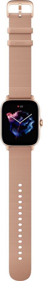 Смарт-часы Amazfit GTS 3 золотистый с бежевым ремешком