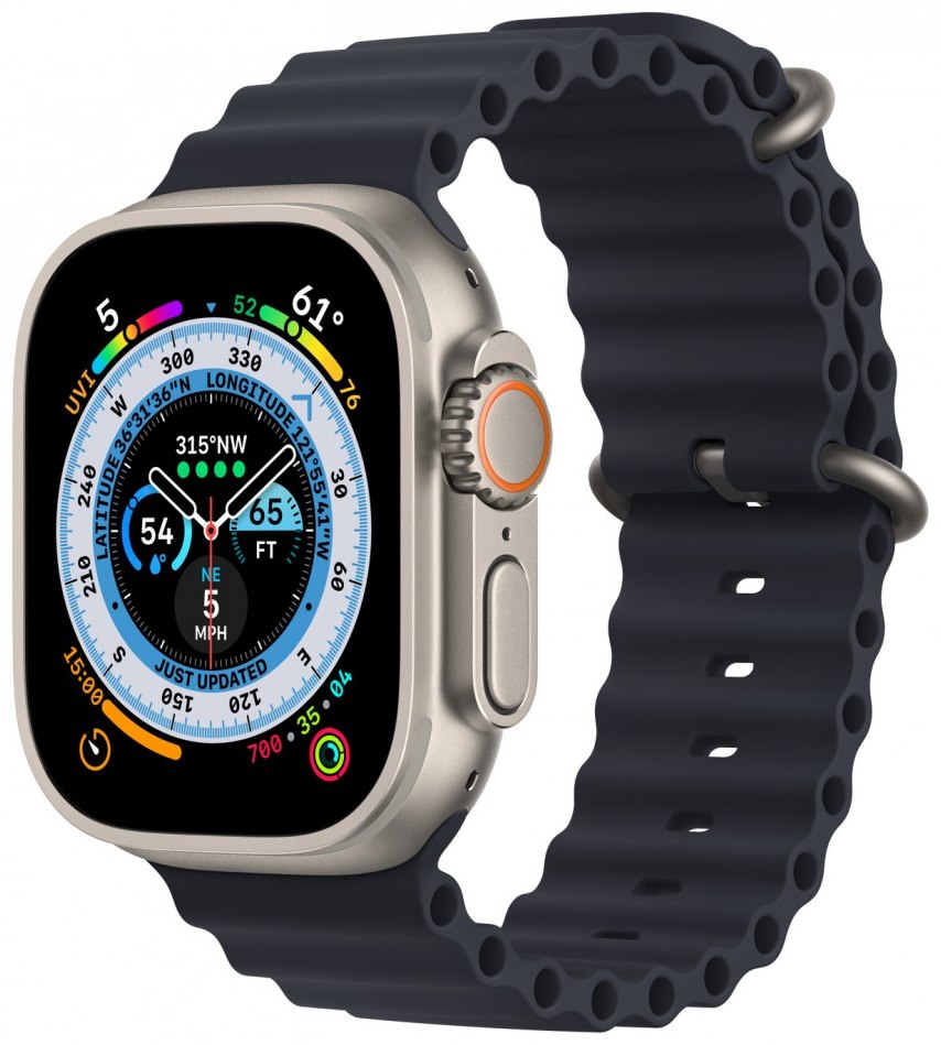 Смарт-часы Apple Watch Ultra 49mm титан с черным Ocean ремешком