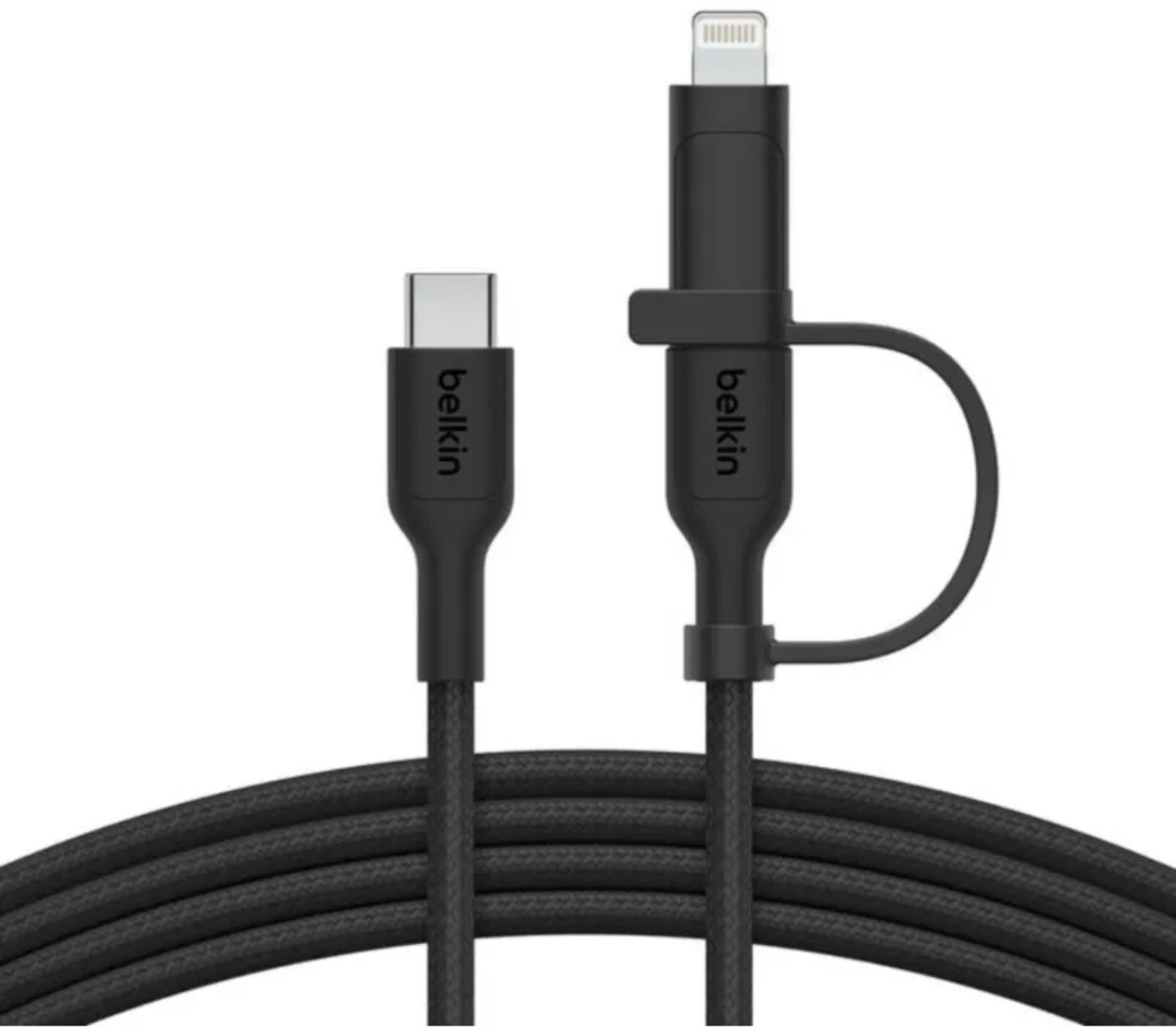 Кабель Belkin 2in1 60W USB-C & Lightning to USB-C 1.5m черный