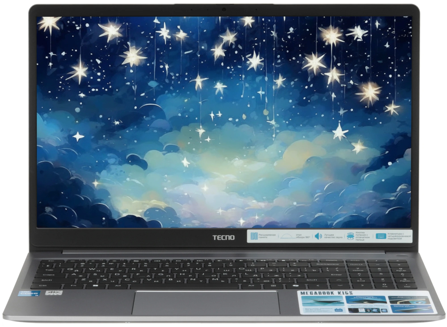 15,6" Ноутбук Tecno Megabook K15SRA i5-13420H/8GB/512GB SSD/W11H серый 