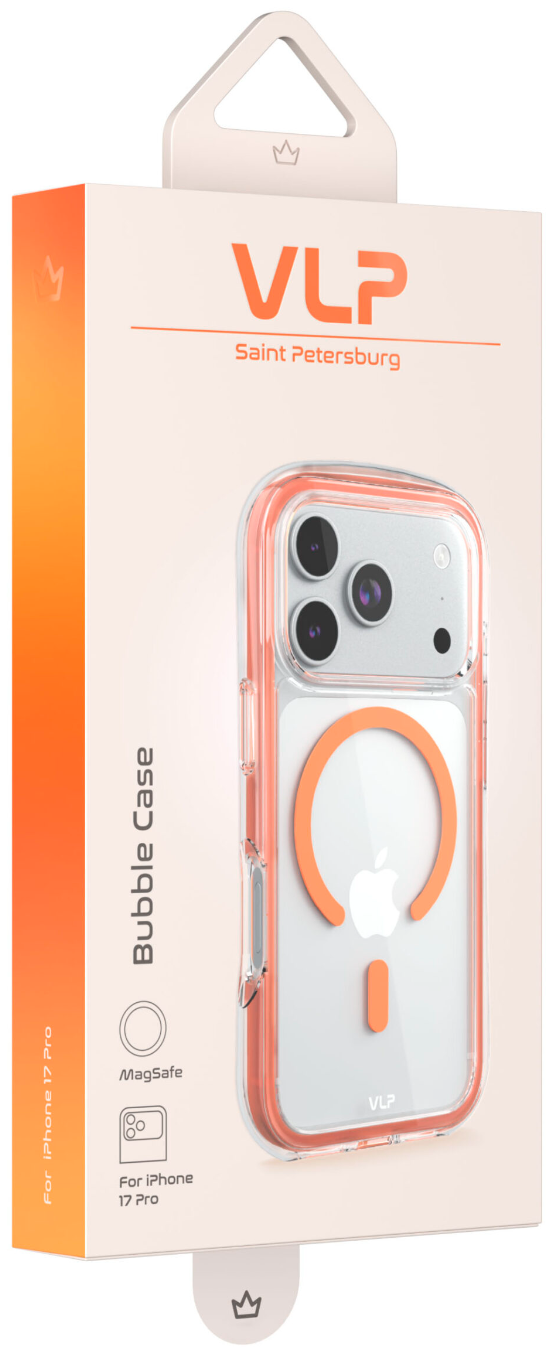 Чехол для смартфона VLP Bubble Case Apple iPhone 17 Pro MagSafe оранжевый