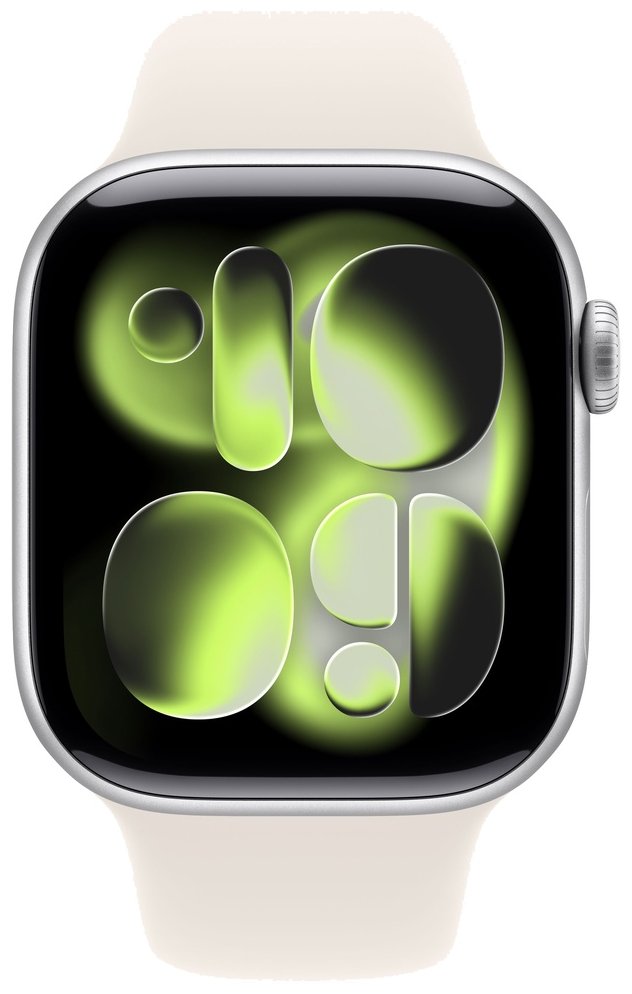 Смарт-часы Apple Watch Series 11 46mm серебристый с бежевым ремешком