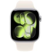 Смарт-часы Apple Watch Series 11 42mm серебристый с бежевым ремешком