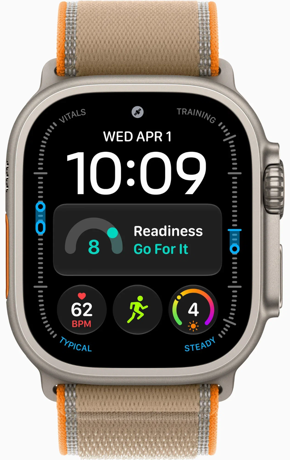 Смарт-часы Apple Watch Ultra 4 49mm серый титан с бежевым Trail ремешком