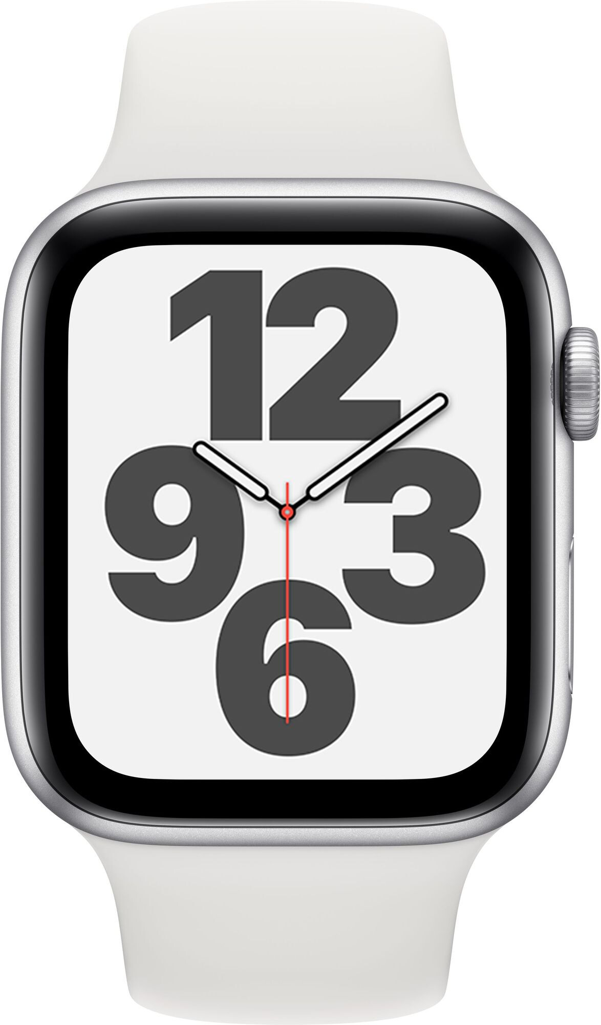 Смарт-часы Apple Watch SE 44mm серебристый с белым ремешком ЕСТ