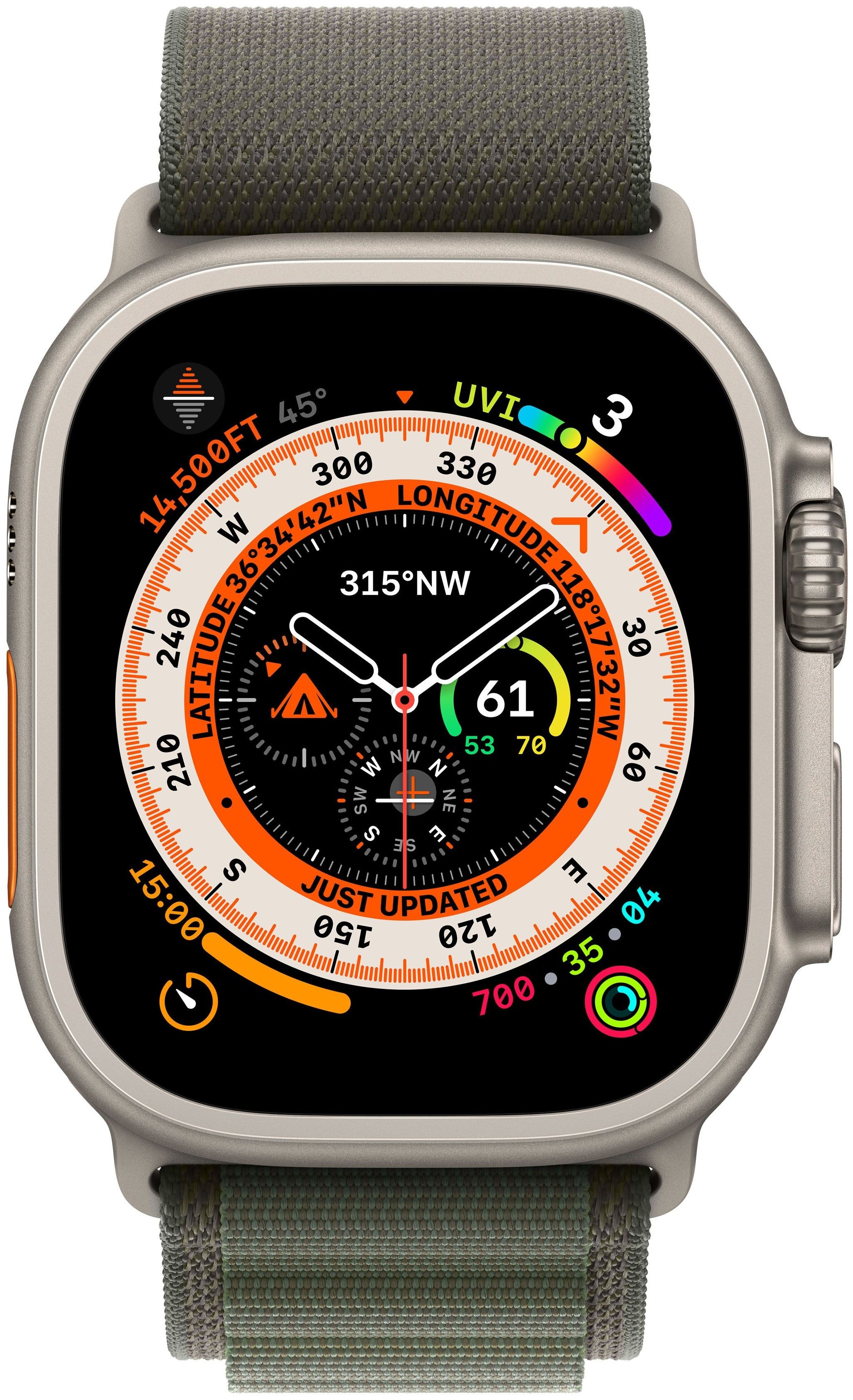 Смарт-часы Apple Watch Ultra 49mm титан с зеленым Alpine ремешком