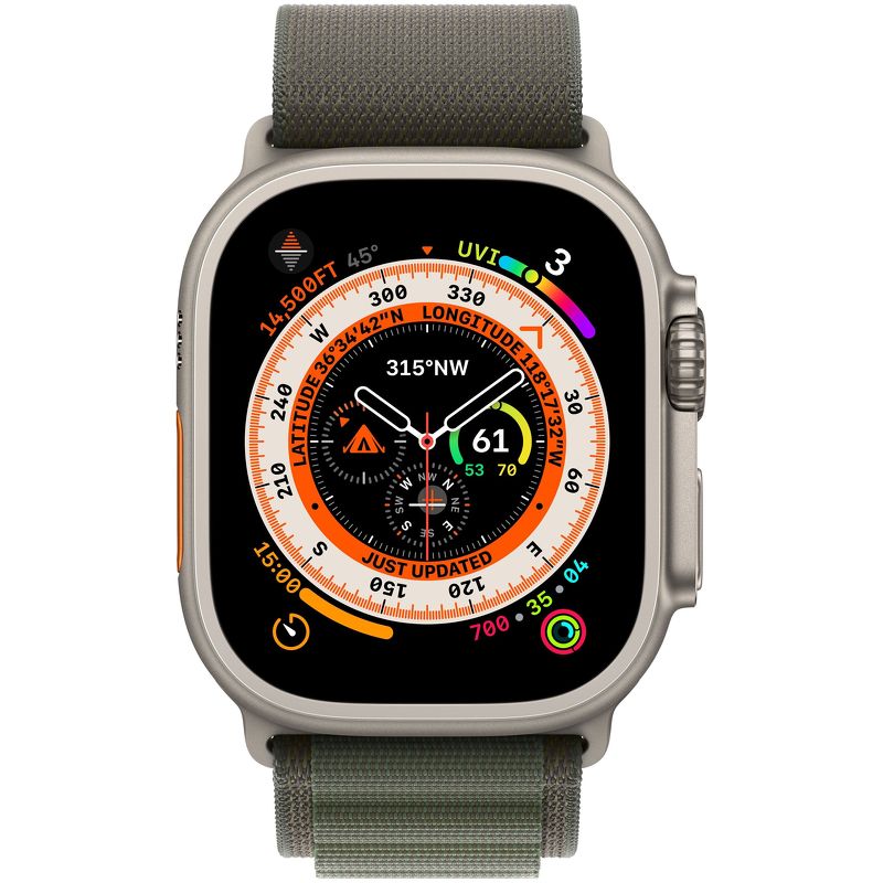 Смарт-часы Apple Watch Ultra 49mm титан с зеленым Alpine ремешком