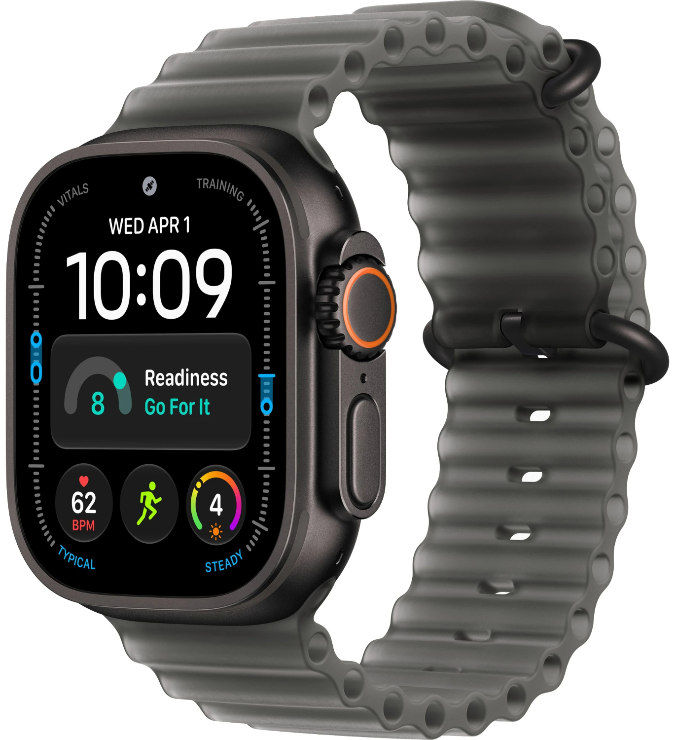 Смарт-часы Apple Watch Ultra 4 49mm черный титан с прозрачным черным Ocean ремешком