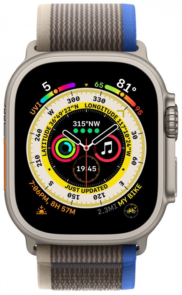 Смарт-часы Apple Watch Ultra 49mm титан с синим Trail ремешком