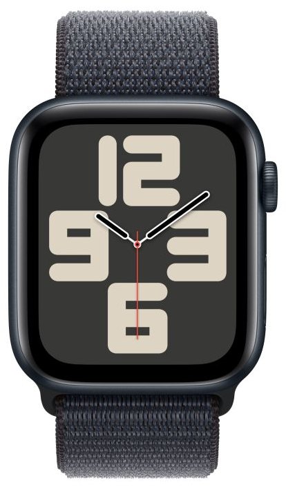 Смарт-часы Apple Watch SE 2024 40mm серый с черным Loop ремешком