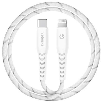 Кабель EnergEA NyloFlex Lightning to USB-C 1.5m MFI белый CBL-NFCL-WHT150