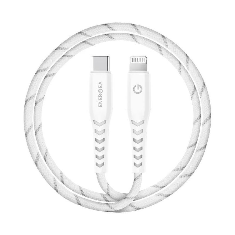 Кабель EnergEA NyloFlex Lightning to USB-C 1.5m MFI белый CBL-NFCL-WHT150