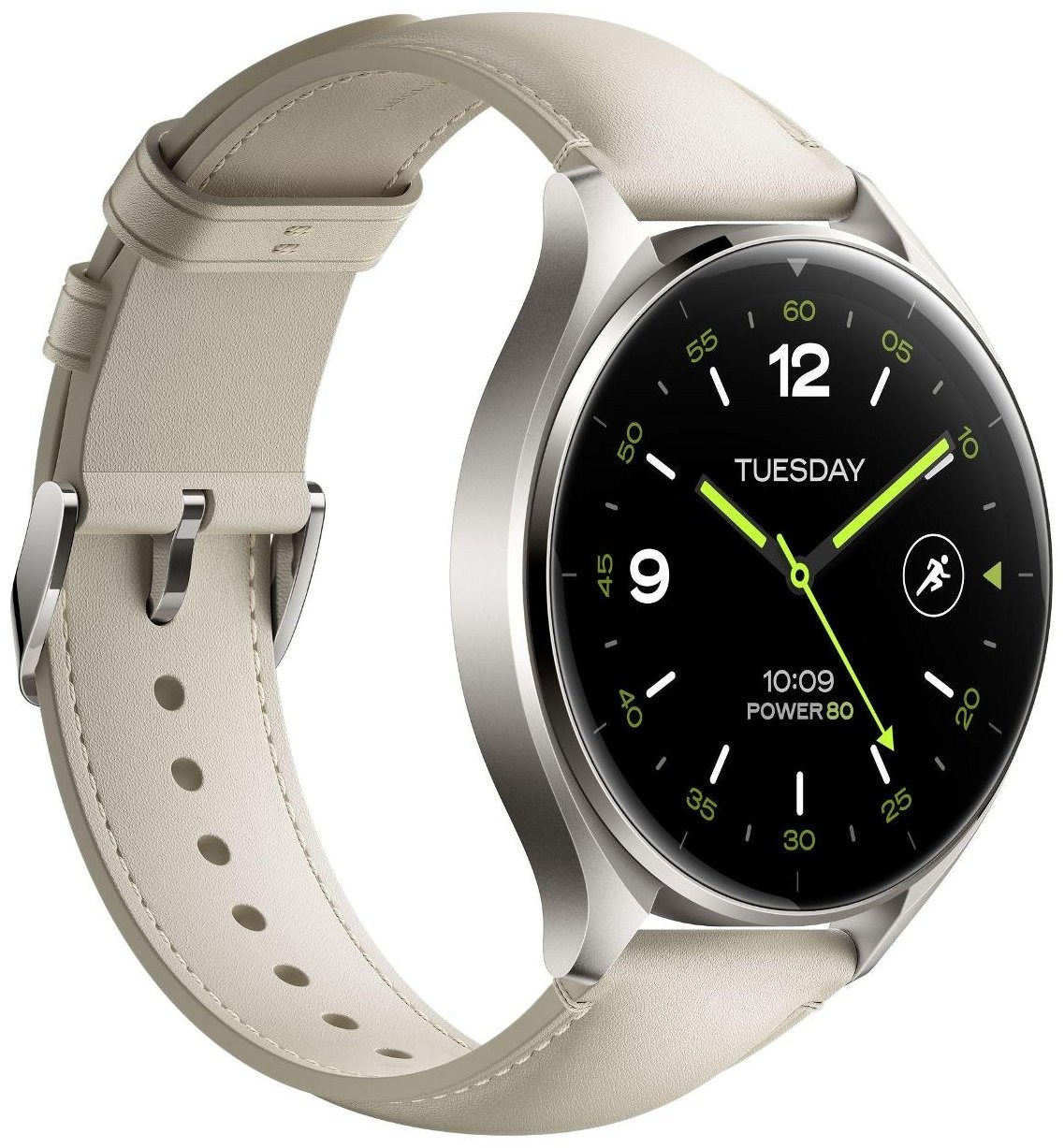 Смарт-часы Xiaomi Watch 2 серый с белым кожаным ремешком BHR9306GL