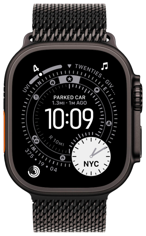 Смарт-часы Apple Watch Ultra 3 49mm черный титан с черным Milanese ремешком
