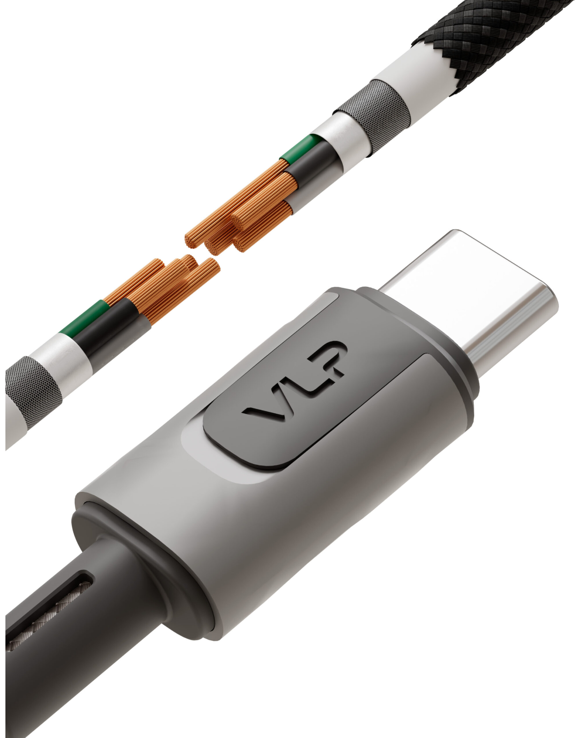 Кабель VLP Force Line Type-C to Type-C 100W 1.2m черный