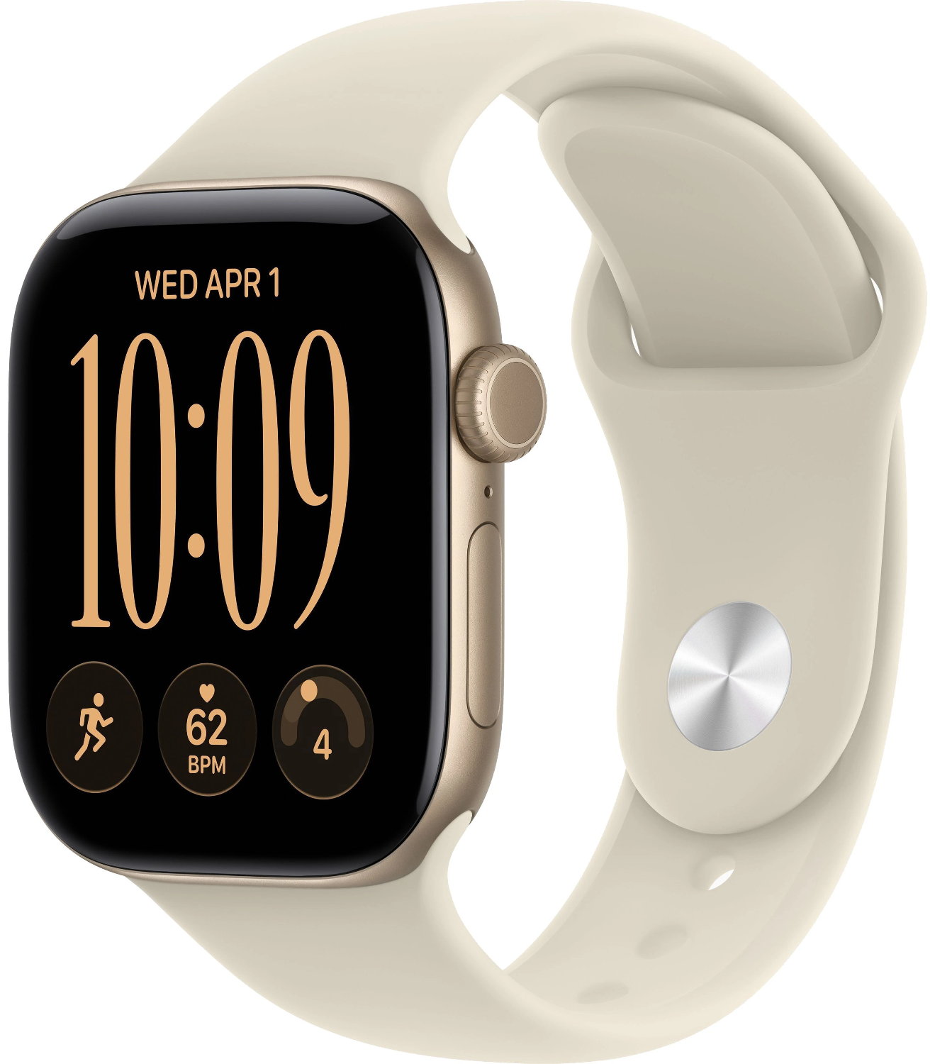 Смарт-часы Apple Watch Series 12 46mm золотистый с бежевым ремешком