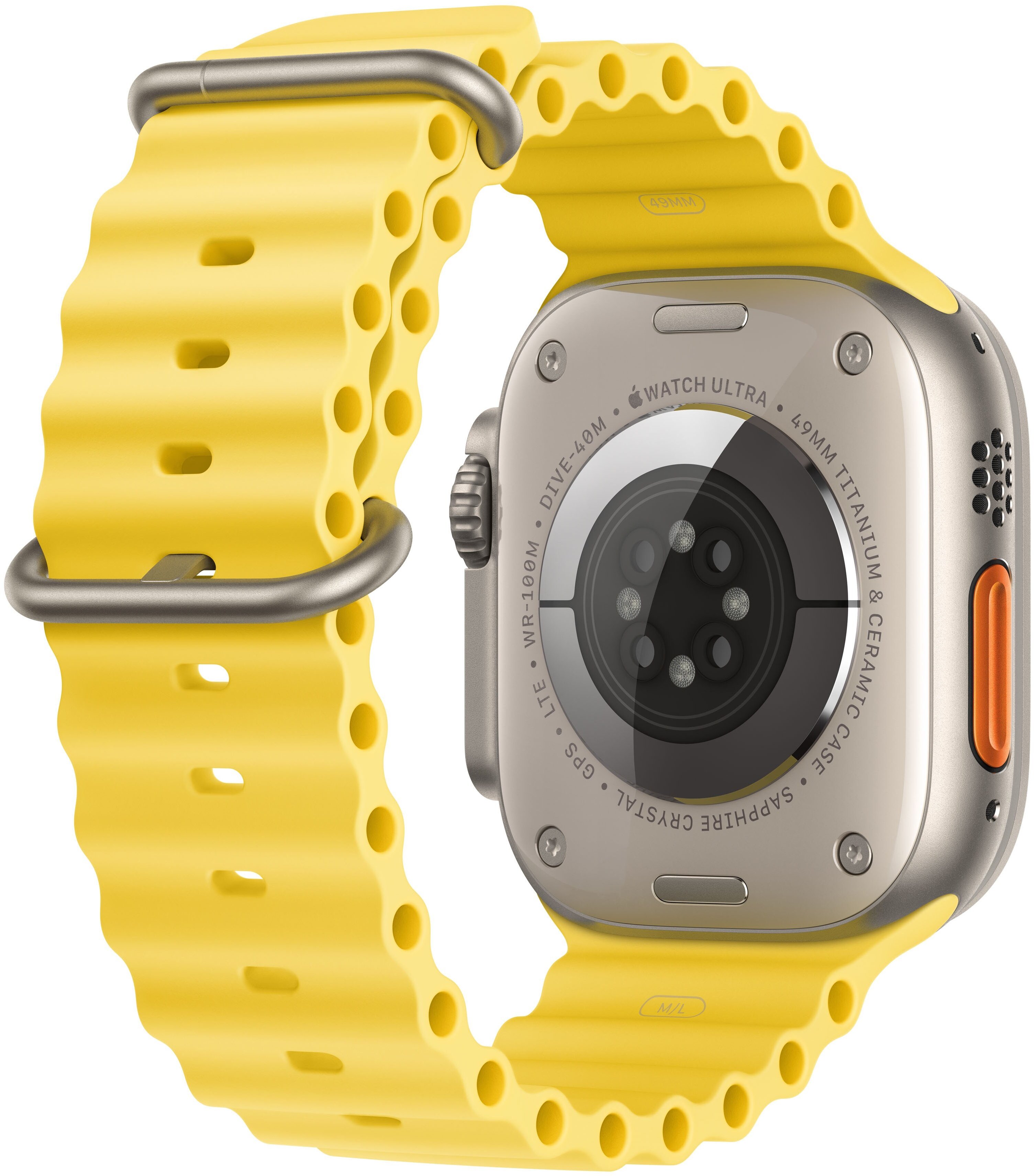 Смарт-часы Apple Watch Ultra 49mm титан с желтым Ocean ремешком